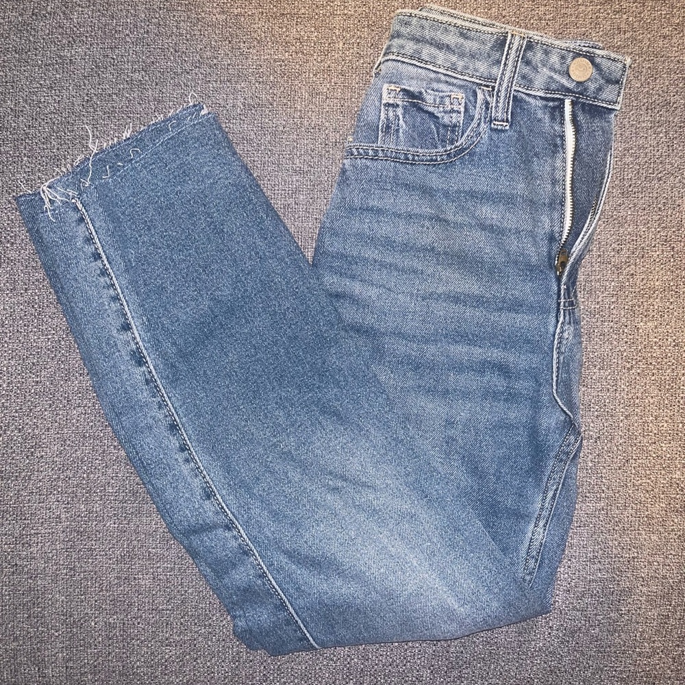 Ultra high-rise light wash vintage straight jeans